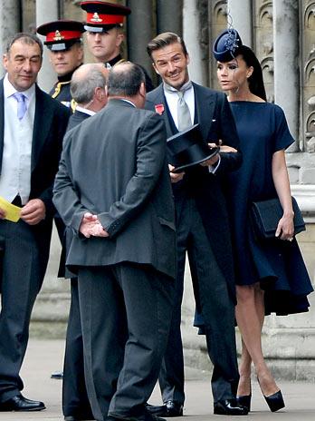 David Beckham chega com a esposa Victoria ao casamento